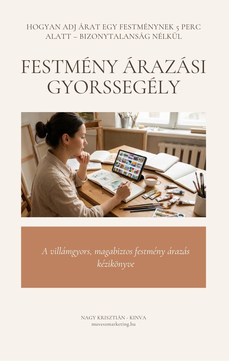 Ingyenes Művész Árazási Gyorssegély PDF útmutató borítója – Hogyan árazz festményt 5 perc alatt
